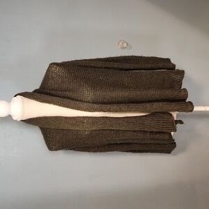 Wooden Ships cotton Blend open knit Rolled Hem Open Front Olive Green cardigan